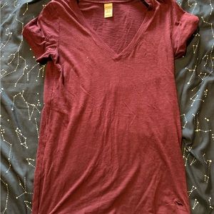 PINK V neck short sleeve